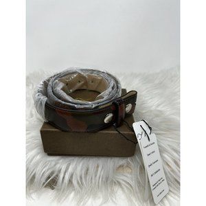 Falari Luxury Leatherwear Men’s Camo Military Leather Belt Size M 34-36